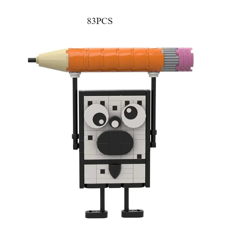83PCS Animated Movie Figure Pineapple Pencil Anime Graffiti Doll Building Block Model Kids Puzzle Assembly Toys Birthday Gift