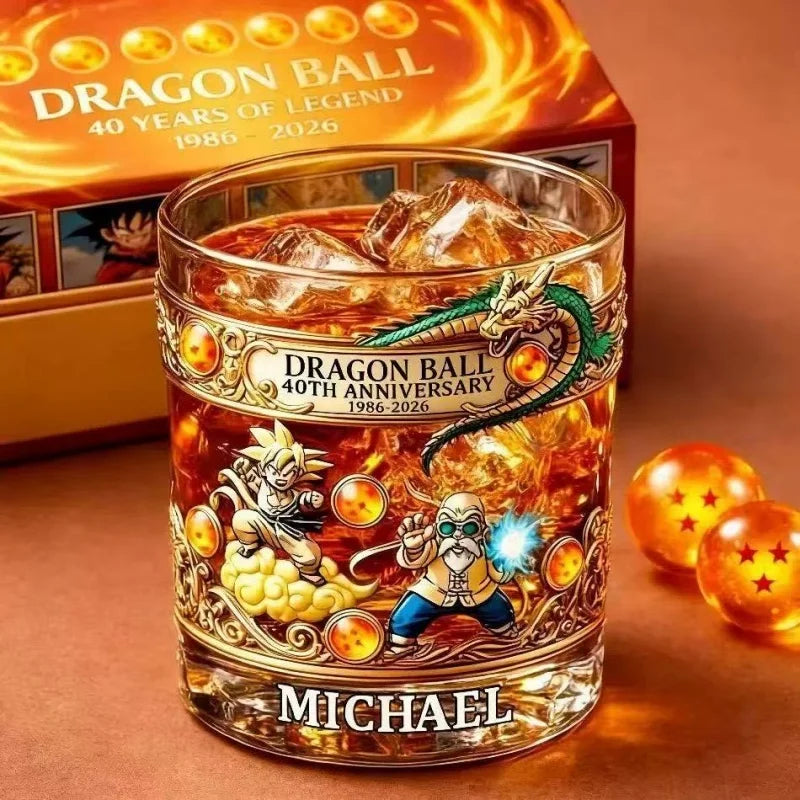 Dragon Ball 30Th Anniversary Whiskey Tumbler Cup Son Goku Master Roshi Shenron Glass Drinkware Coffee Cup Anime Mug Gift