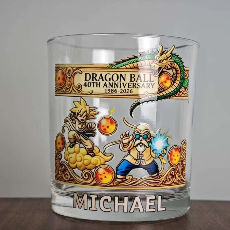 Dragon Ball 30Th Anniversary Whiskey Tumbler Cup Son Goku Master Roshi Shenron Glass Drinkware Coffee Cup Anime Mug Gift