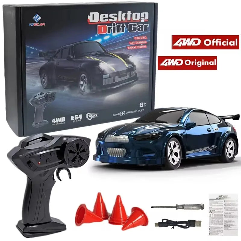 1/64 2.4G High speed Drift Rc Car 4WD Remote Control Car Four Wheel Drive Radio Controlled Mini RTR Racing Model Boy Toy Gift