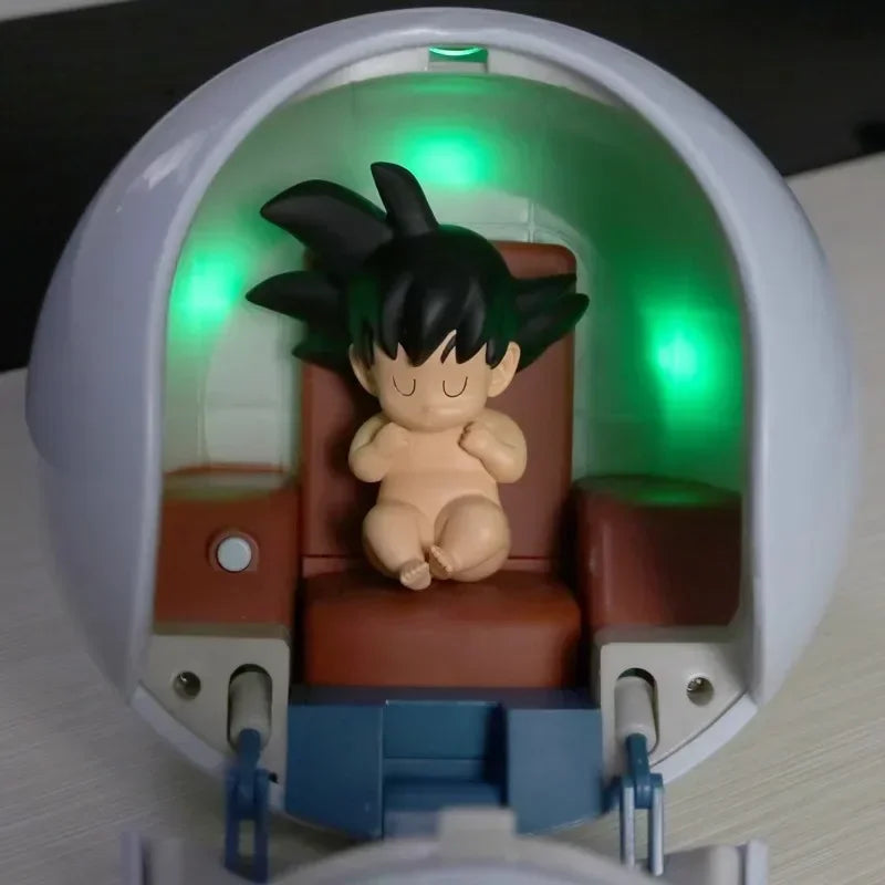 Dragon Ball Super Saiyan Goku Vegeta Space Capsule Spaceship Luminous Decoration Model Desktop Ornaments Collections Toy Gift