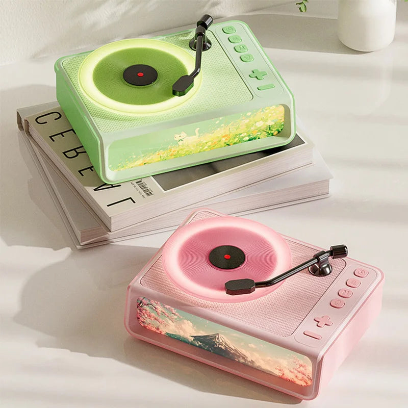 Retro Disc Aromatherapy Bluetooth Speaker Bedroom Atmosphere Light Home Decoration Vinyl Record Music Player Audio Night Light
