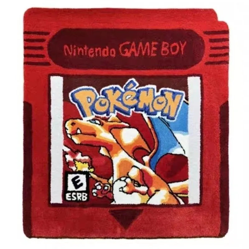 Cartoon Pokemon Game Cartridge Design Plush Carpet Anime Pikachu Gengar Charizard Mewtwo Lounge Rug Bedroom Floor Mat Home Decor