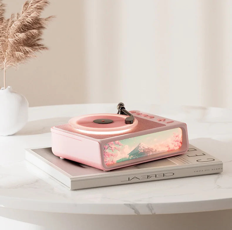 Retro Disc Aromatherapy Bluetooth Speaker Bedroom Atmosphere Light Home Decoration Vinyl Record Music Player Audio Night Light