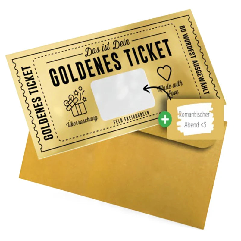 Ticket Scratch Card With Envelope Scratch Off Ticket Surprise Gift Reveal Wedding Card Concert Ticket Cinema Voucher Raffle Gift
