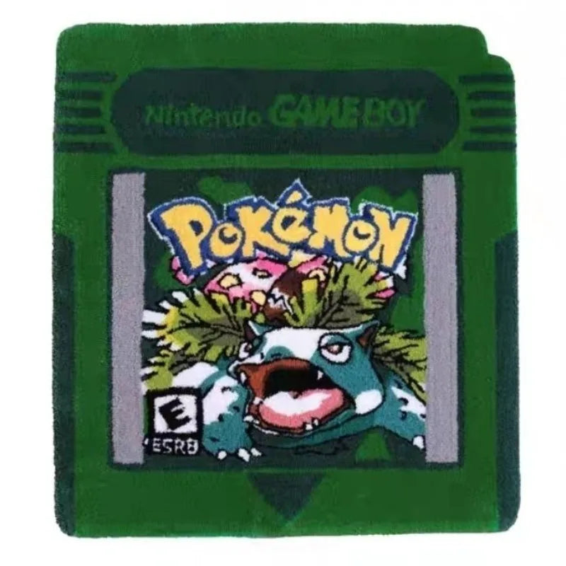 Cartoon Pokemon Game Cartridge Design Plush Carpet Anime Pikachu Gengar Charizard Mewtwo Lounge Rug Bedroom Floor Mat Home Decor