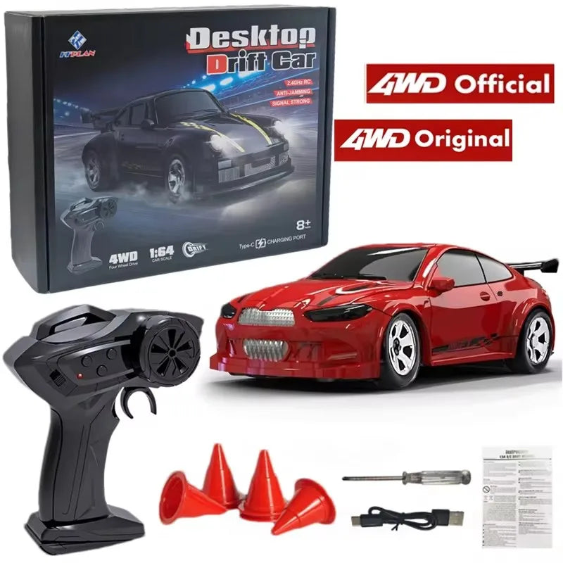 1/64 2.4G High speed Drift Rc Car 4WD Remote Control Car Four Wheel Drive Radio Controlled Mini RTR Racing Model Boy Toy Gift
