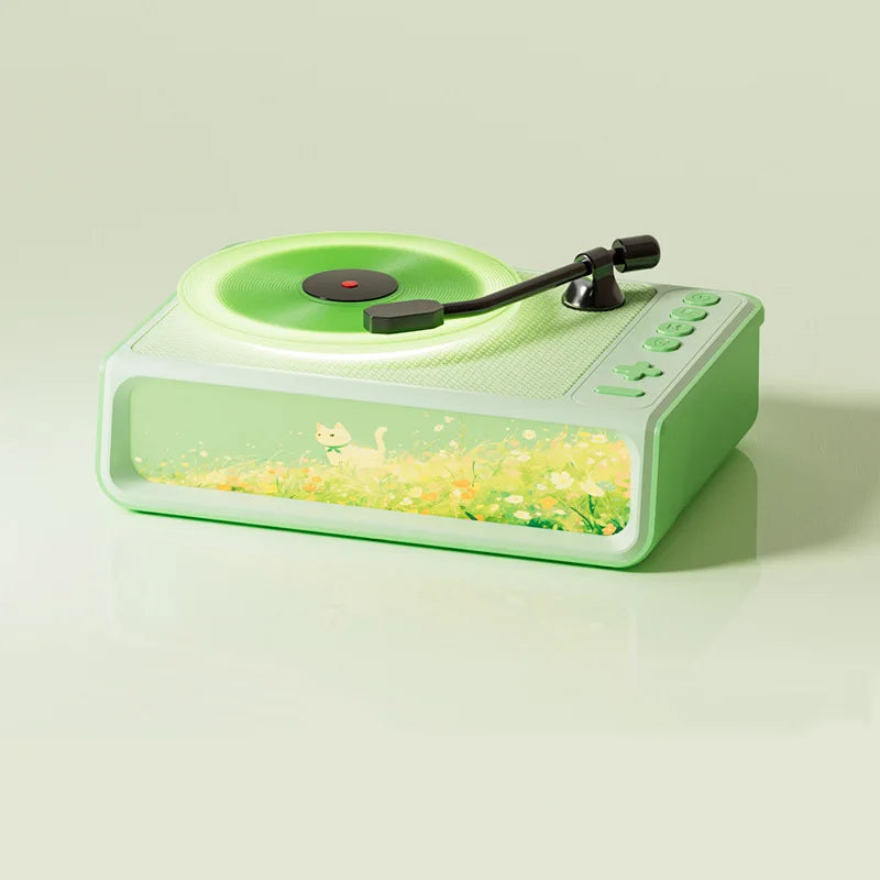 Retro Disc Aromatherapy Bluetooth Speaker Bedroom Atmosphere Light Home Decoration Vinyl Record Music Player Audio Night Light