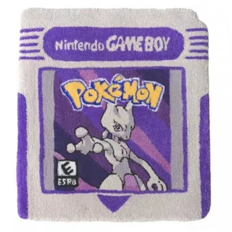 Cartoon Pokemon Game Cartridge Design Plush Carpet Anime Pikachu Gengar Charizard Mewtwo Lounge Rug Bedroom Floor Mat Home Decor