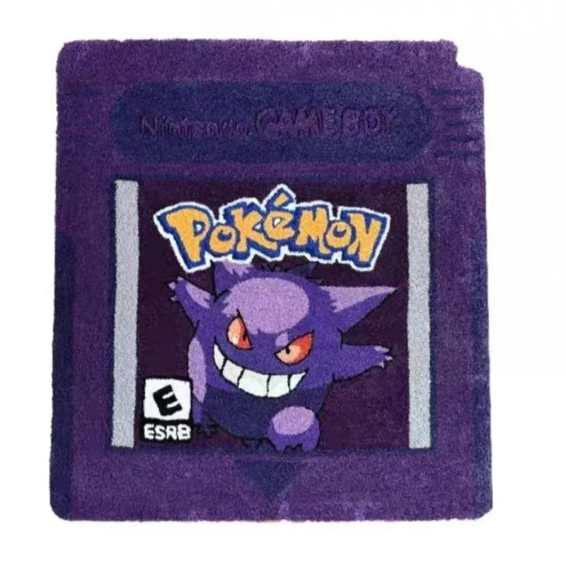Cartoon Pokemon Game Cartridge Design Plush Carpet Anime Pikachu Gengar Charizard Mewtwo Lounge Rug Bedroom Floor Mat Home Decor