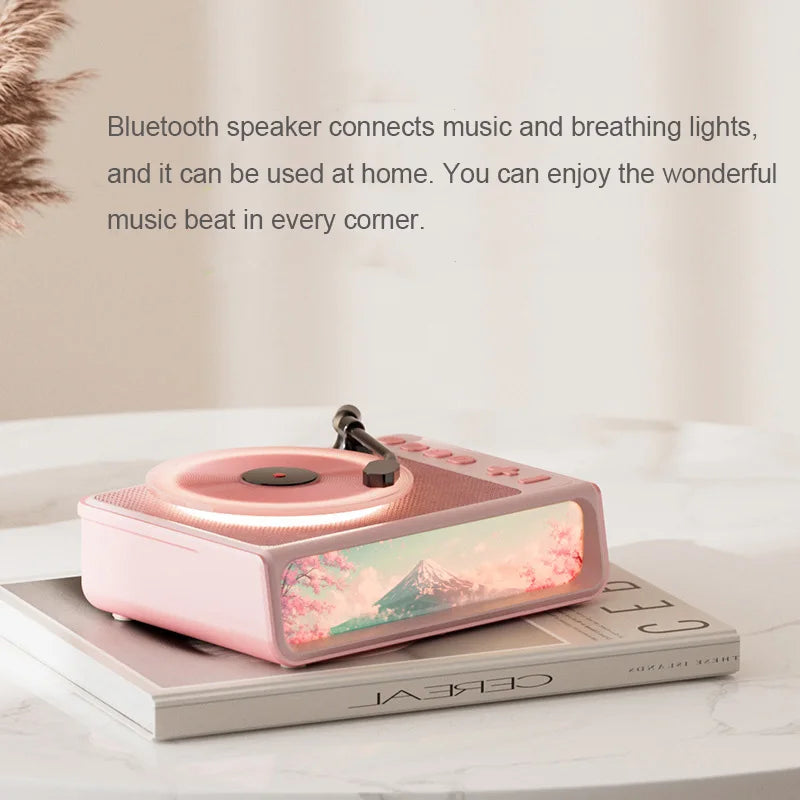 Retro Disc Aromatherapy Bluetooth Speaker Bedroom Atmosphere Light Home Decoration Vinyl Record Music Player Audio Night Light