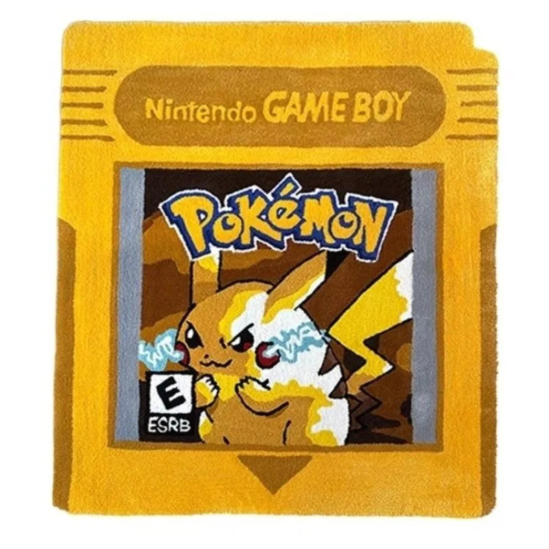 Cartoon Pokemon Game Cartridge Design Plush Carpet Anime Pikachu Gengar Charizard Mewtwo Lounge Rug Bedroom Floor Mat Home Decor