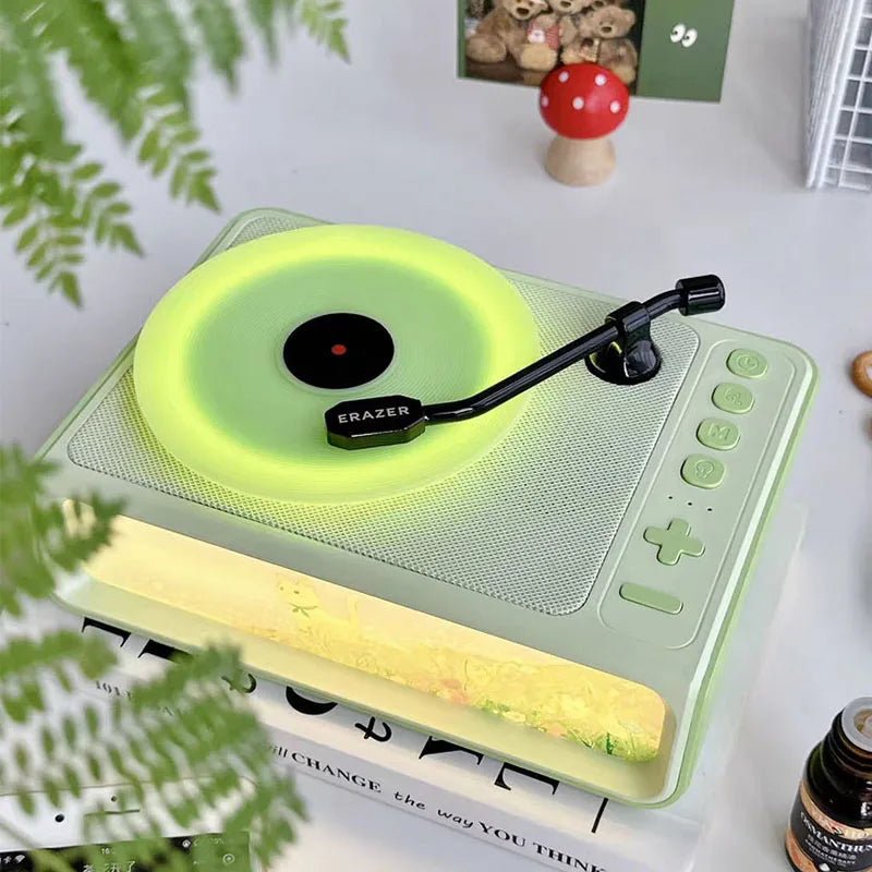 Retro Disc Aromatherapy Bluetooth Speaker Bedroom Atmosphere Light Home Decoration Vinyl Record Music Player Audio Night Light