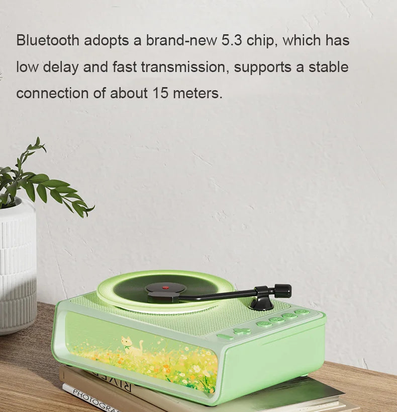 Retro Disc Aromatherapy Bluetooth Speaker Bedroom Atmosphere Light Home Decoration Vinyl Record Music Player Audio Night Light