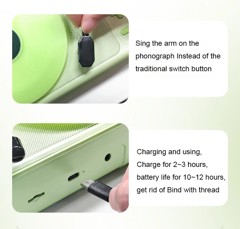 Retro Disc Aromatherapy Bluetooth Speaker Bedroom Atmosphere Light Home Decoration Vinyl Record Music Player Audio Night Light