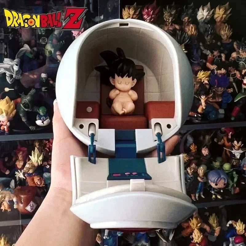 Dragon Ball Super Saiyan Goku Vegeta Space Capsule Spaceship Luminous Decoration Model Desktop Ornaments Collections Toy Gift