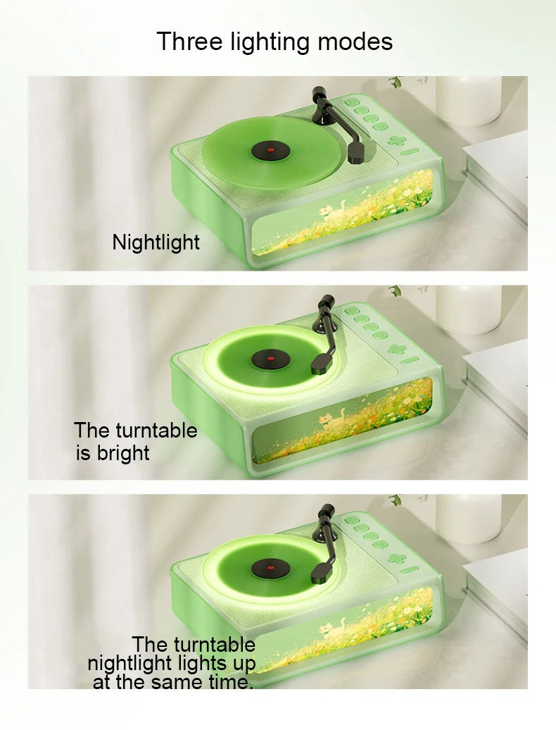 Retro Disc Aromatherapy Bluetooth Speaker Bedroom Atmosphere Light Home Decoration Vinyl Record Music Player Audio Night Light