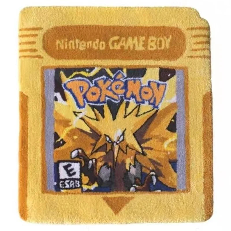 Cartoon Pokemon Game Cartridge Design Plush Carpet Anime Pikachu Gengar Charizard Mewtwo Lounge Rug Bedroom Floor Mat Home Decor